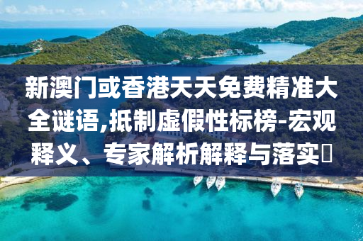 新澳門或香港天天免費(fèi)精準(zhǔn)大全謎語,抵制虛假性標(biāo)榜-宏觀釋義、專家解析解釋與落實?